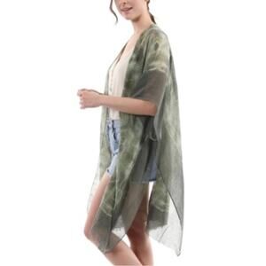 Fadivo New York Green Tye Dye Poncho Kimono